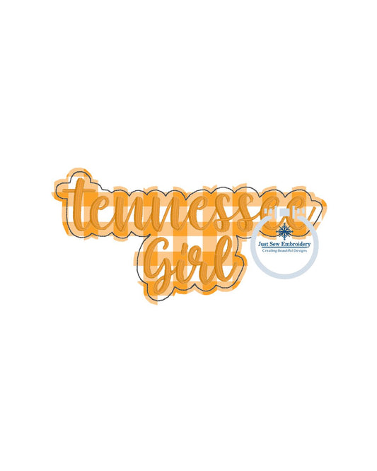 Tennessee Girl Applique Embroidery Hat Raggy Patch Bean Stitch Tennessee Hat Hoop