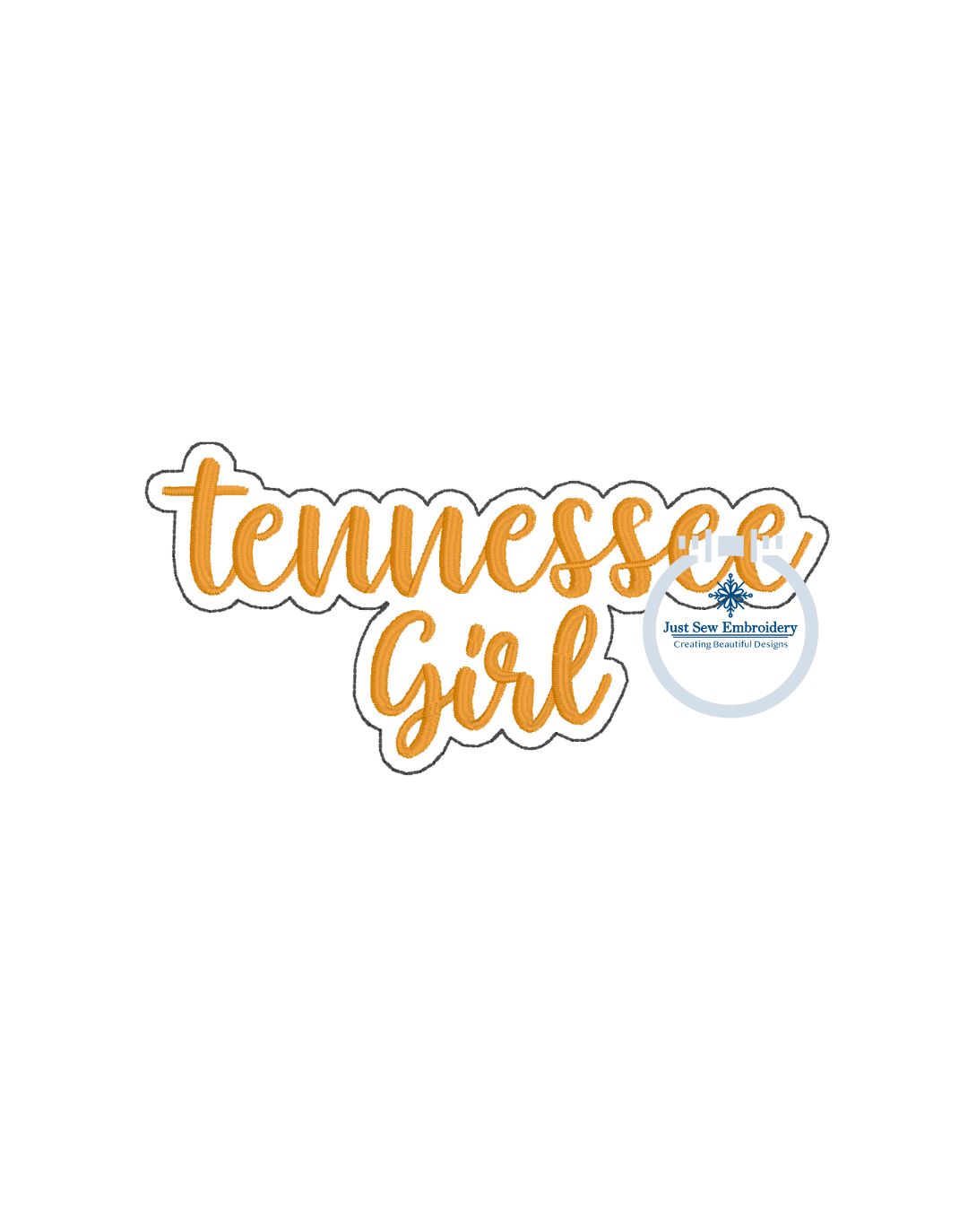 Tennessee Girl Applique Embroidery Hat Raggy Patch Bean Stitch Tennessee Hat Hoop