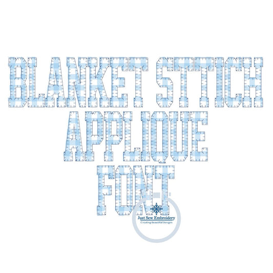 Tall Academic Blanket Stitch Applique Embroidery Font Six Sizes 3, 4, 5, 6, 7, and 8 Inch, plus Native BX
