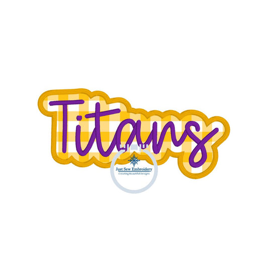 Titans Hat Patch Embroidery Script Design in One Size