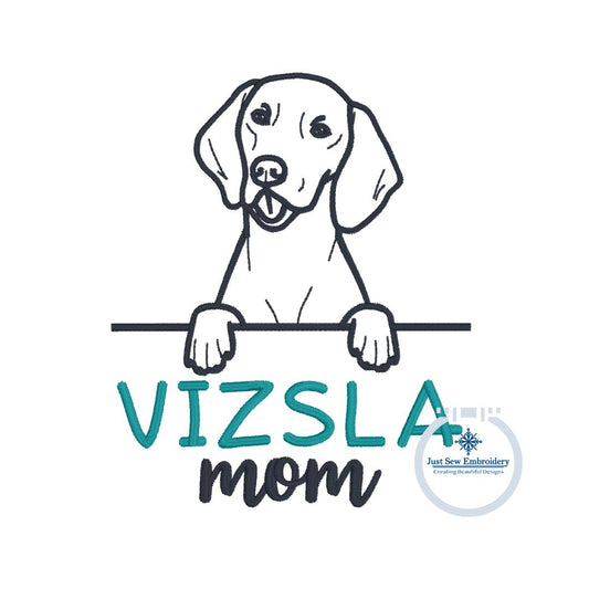 Vizsla Mom Peeker Embroidery Frenchie Embroidery Design One Size 4x4 Hoop