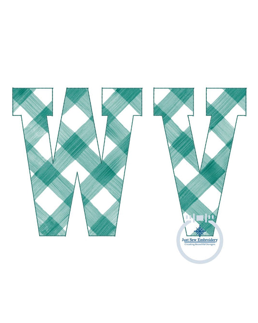 West Virginia WV Academic Applique Embroidery WV in Raggy Edge West Virginia State One Size 8x12 Hoop