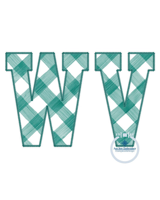 West Virginia WV Academic Applique Embroidery WV in ZigZag Edge West Virginia State One Size 8x12 Hoop