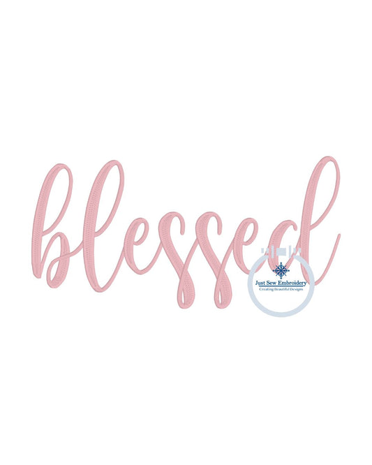 Blessed Satin Stitch Embroidery Design Three Sizes 5x7, 6x10, and 8x12