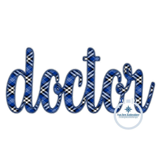 DOCTOR Script ZigZag Applique Embroidery Four Sizes 5x7, 8x8, 6x10 and 7x12 Hoop