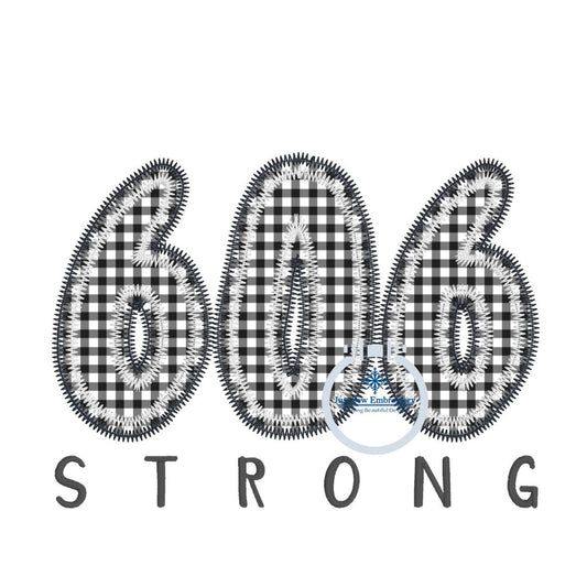 606 STRONG Applique Embroidery Two Layer Zigzag Design Four Sizes 5x7, 6x10, 8x8, 8x12 Hoop