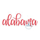 Alabama embroidered script design 8x12 hoop