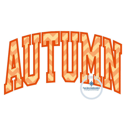 Autumn Arched Satin Applique Machine Embroidery Design Three Sizes 6x10, 8x8, 8x12 Hoop Autumn