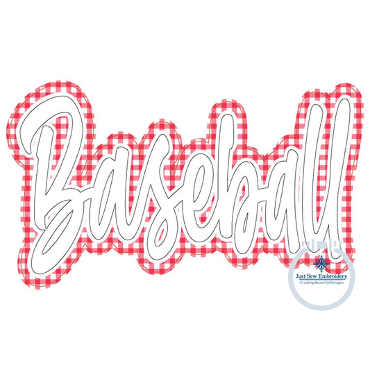 Baseball Double Raggy Applique Machine Embroidery Design Four Sizes 5x7, 8x8, 6x10, and 7x12 Hoop