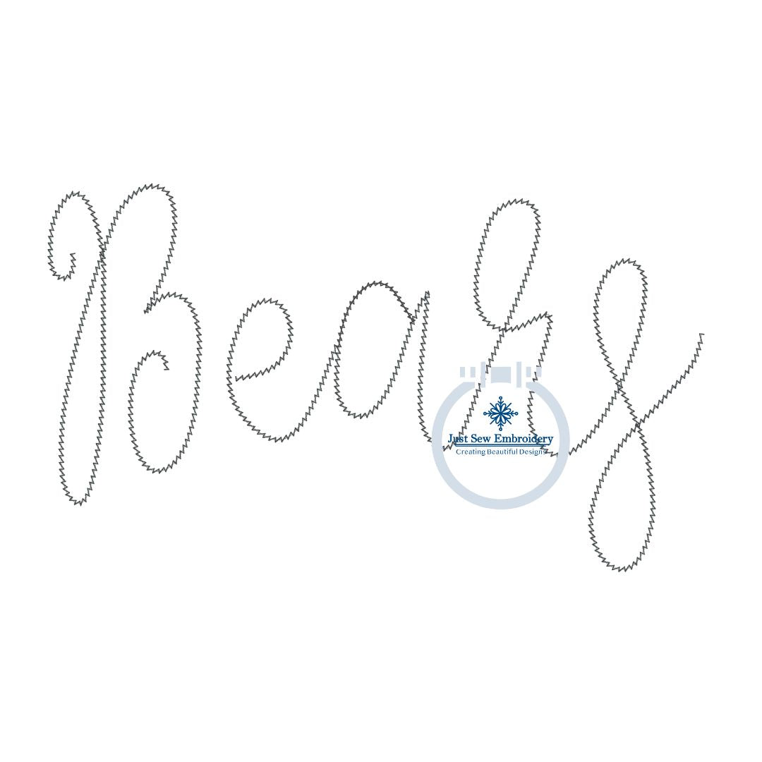 BEARS Script Chenille Yarn Applique Design Machine Embroidery Four Sizes 5x7, 8x8, 6x10, 7x12 Hoop