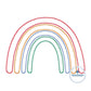 Boho Rainbow Applique Embroidery Zigzag and Raggy Edge Stitch Cute Full Chest Design 8x12 Hoop