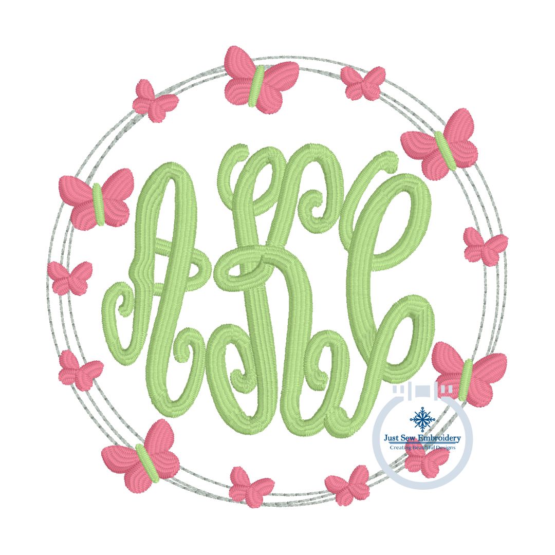 Butterfly Monogram Frame Embroidery 4x4 Hoop NO FONTS INCLUDED