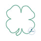 Four Leaf Clover Applique Embroidery Design Four stitches Raggy, Satin, ZigZag St. Patrick's Day St. Paddy Three Sizes 5x7, 6x10, and 8x12 Hoops