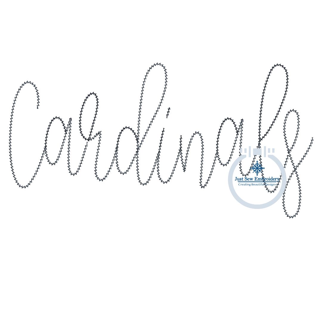 CARDINALS Script Chenille Yarn Applique Design Machine Embroidery Two Sizes 6x10 and 7x12 Hoop