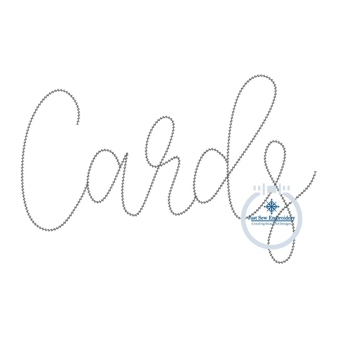 CARDS Script Chenille Yarn Applique Design Machine Embroidery Five Sizes 5x7, 8x8, 6x10, 7x12, 8x12 Hoop