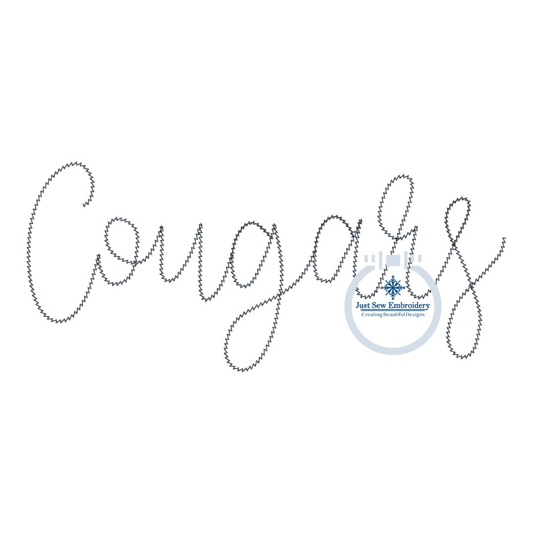 COUGARS Script Chenille Yarn Applique Design Machine Embroidery Three Sizes 8x8, 6x10 and 7x12 Hoop