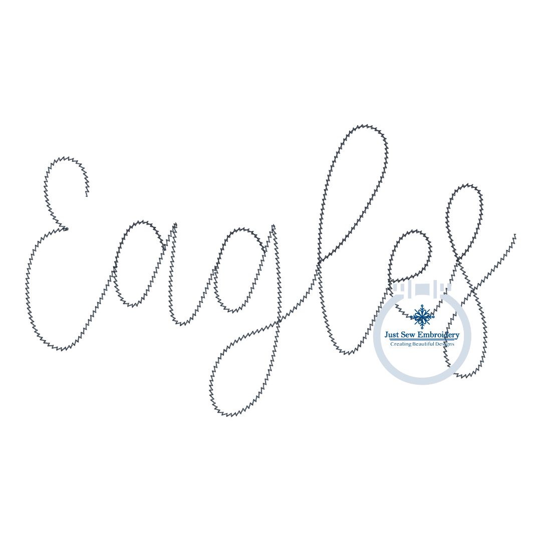 Eagles Chenille Yarn Applique Embroidery Design Four Sizes 5x7, 8x8, 6x10, and 7x12 Hoop