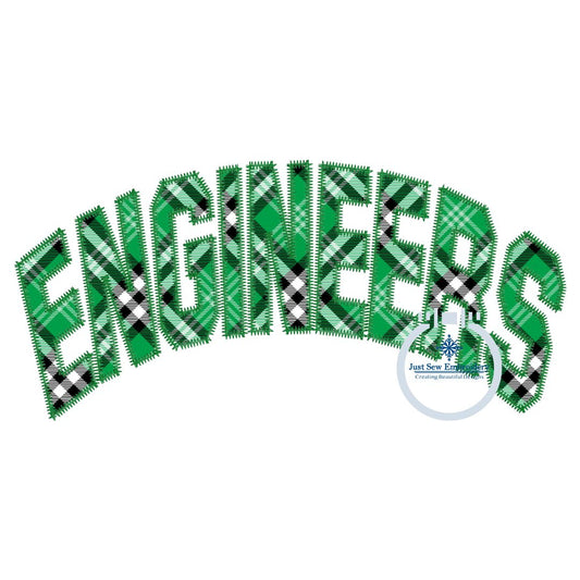 ENGINEERS Arched Pro Block Applique Embroidery Zigzag Stitch Two Sizes 6x10 and 7x12 Hoop