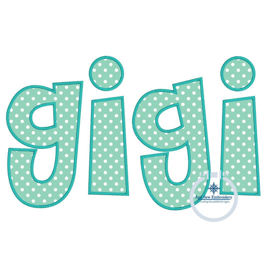 Gigi Satin Applique Embroidery Design Grandma Grandmother Mother's Day Gift Four Sizes 5x7, 8x8, 6x10, 8x12 Hoop
