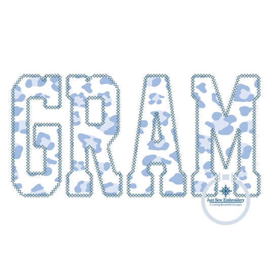 GRAM Diamond Edge Applique Embroidery Design Four Sizes 5x7, 8x8, 6x10, 7x12 Hoop