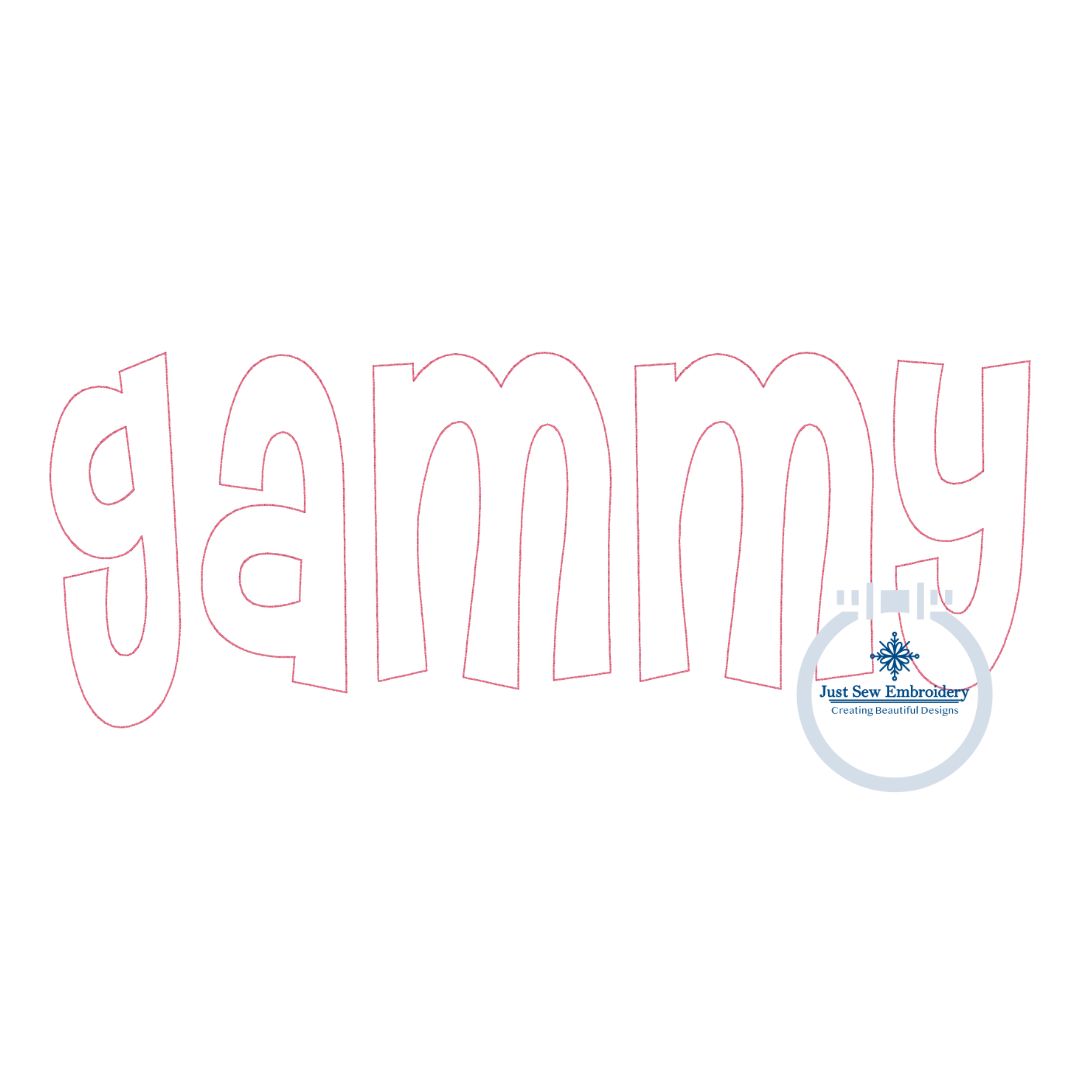 Gammy Applique Embroidery Design Raggy Bean Stitch Grandma Mother's Day Gift 8x12 Hoop