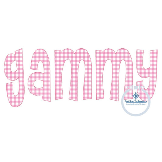 Gammy Applique Embroidery Design Raggy Bean Stitch Grandma Mother's Day Gift 8x12 Hoop