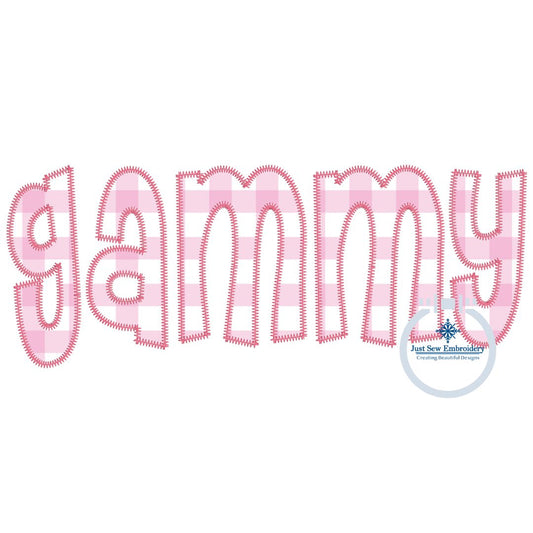 Gammy Applique Embroidery Design 3 Finishing Stitches Grandma Mother's Day Gift 8x12 Hoop
