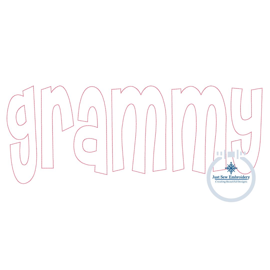 Grammy Applique Embroidery Design Raggy Bean Stitch Two Sizes Grandma Mother's Day Gift 5x7 and 8x12 Hoop