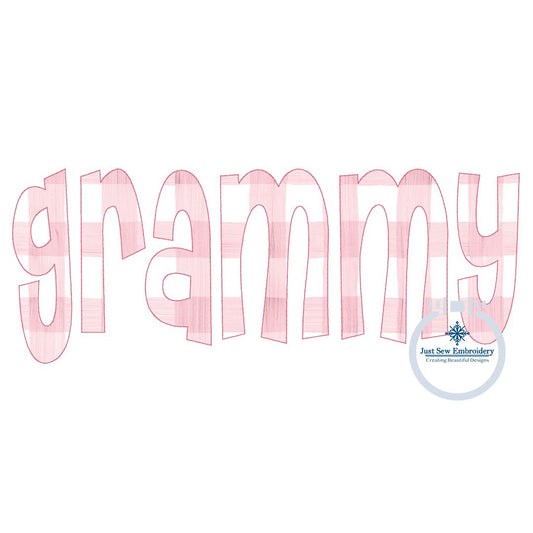 Grammy Applique Embroidery Design Raggy Bean Stitch Two Sizes Grandma Mother's Day Gift 5x7 and 8x12 Hoop