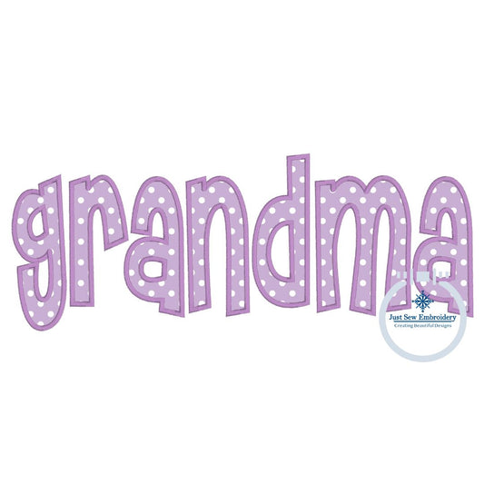 Grandma Applique Embroidery Design 3 Finishing Stitches Grandma Mother's Day Gift 8x12 hoop