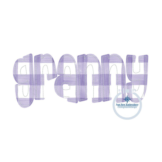 Granny Applique Embroidery Design Raggy Bean Stitch Grandma Mother's Day Gift Two Sizes 6x10, and 8x12 Hoop