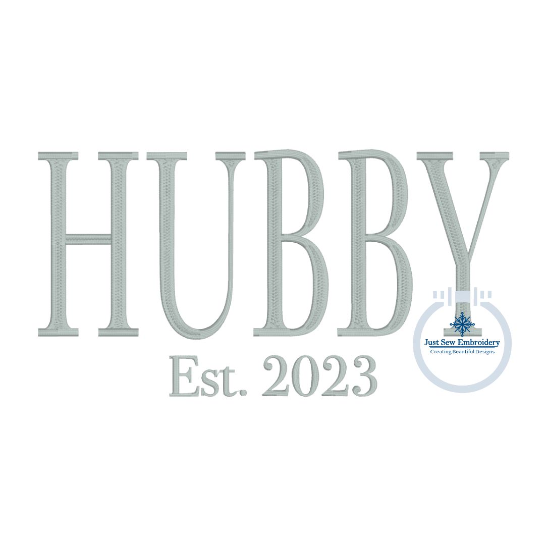 HUBBY Tall Skinny Embroidery Satin Stitch in Four Sizes 7 inches, 8 inches, 10 inches and 12 inches wide