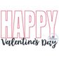 Happy Valentine's Day Applique Embroidery Design Zigzag Edge Stitch Satin Script Valentine's Day Five Sizes 5x7, 8x8, 6x10, 7x12, 8x12 Hoop
