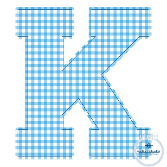 K Bean (Raggy) Varsity Applique  Embroidery Design Kentucky KY Five Sizes 4in, 5in, 6in, 7in, 8in Hoop