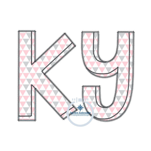 KY Applique Embroidery Kentucky 3D Effect Zigzag Stitch Two Sizes to fit 8x12 Hoop and 8x8 or 6x10 Hoop