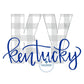 KY with Kentucky Script Overlap Applique Embroidery Two Sizes 5x7 and 8x12, 3 Finishing Stitches: Bean, Satin, and Diamond stitch