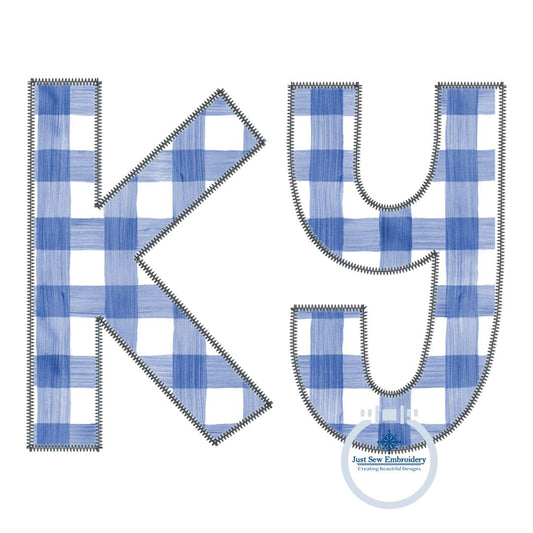 KY Applique Embroidery Kentucky Zigzag Stitch Four Sizes for 5x7, 8x8, 6x10, and 8x12 Hoop