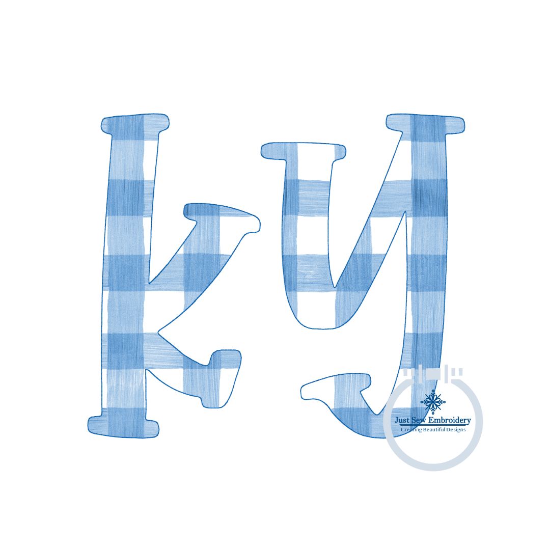 KY Applique Embroidery Raggy and ZigZag Stitch Kentucky 4 Sizes 5x7, 6x10, 8x8, 8x12 8 Designs