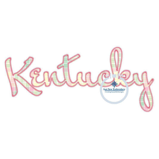 Kentucky Applique Embroidery Script Zigzag Stitch KY UK University of Kentucky 8x12 Hoop