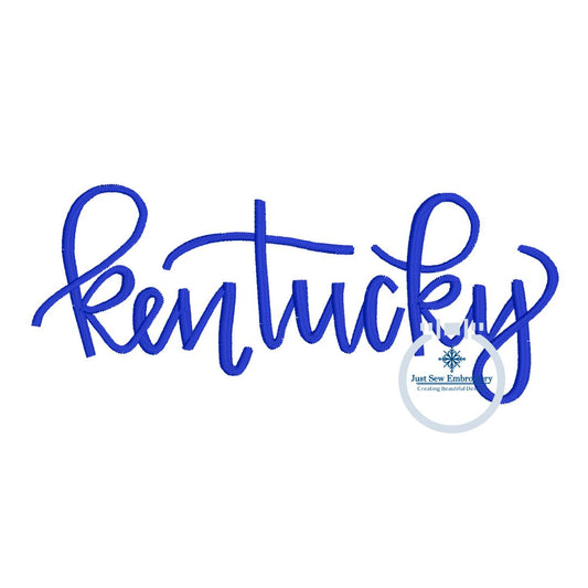 Kentucky Embroidered Script Satin Stitch Design University of Kentucky Hat Hoop 4x4 Hoop