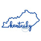 Kentucky State Applique Embroidery with Script Kentucky Satin Edge Stitch Four Sizes for 5x7, 8x8, 6x10, and 7x12 hoops