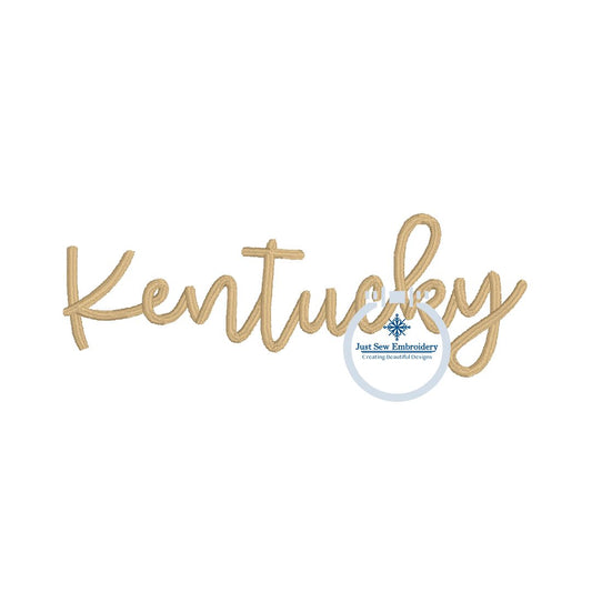 Kentucky Script Embroidery Design for Hat