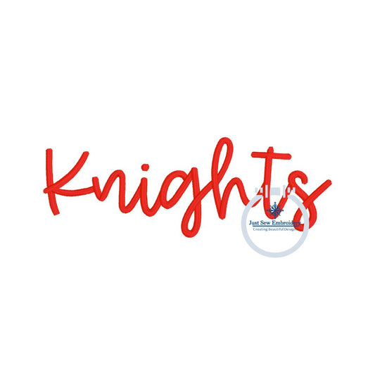 Knights Embroidered Satin Script One Size Hat Hoop