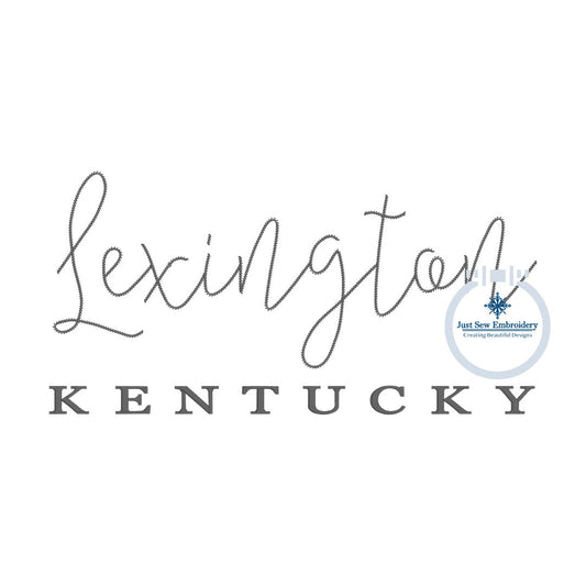 Lexington Kentucky KY Embroidery Design for 8x12 hoop Quick Stitch