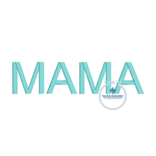 MAMA Block Font Embroidery Design Mother's Day Gift One Size to fit 4x4 Hoop and Hat Hoop