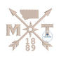 MT 1889 Compass Arrow Embroidery Design Montana Hat Machine Embroidery