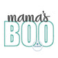 Mama's BOO Applique with Satin Script Embroidery Design Zigzag Stitch Three Size 4 Inches, 5.5 Inches, and 7 Inches Wide