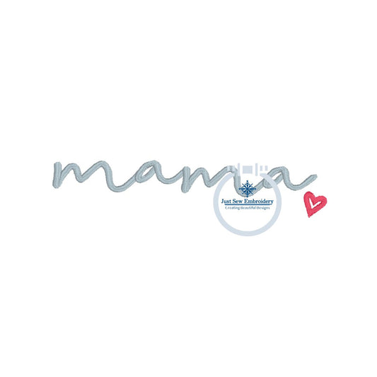 Mama Heart Embroidery Hat Design Script Mother's Day Design Gift Hat Hoop 4x4 Hoop