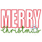 Merry Christmas Applique Machine Embroidery Design with Satin Edge Stitch and Satin Script Four Sizes 5x7, 8x8, 6x10, 7x12 Hoop