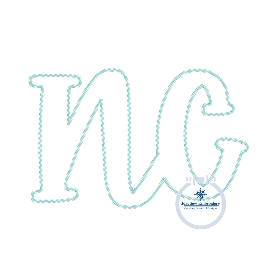 NC Applique Embroidery Design Zigzag Three Sizes 5x7, 6x10, and 8x12 hoop North Carolina